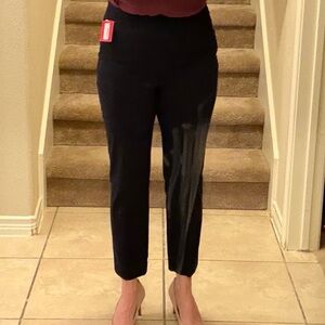 SPANX Black Polished ankle slim pull up petite pants